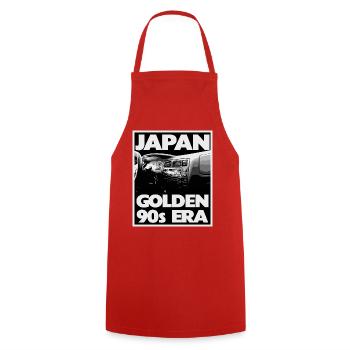 Japan Goldene Ära der 90er Jahre - Auto - Kochschürze - Rot - Vorne - AI Model Male 185 dark (185cm)