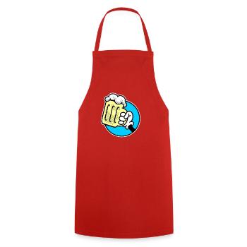 Alkohol und Bier Prost - Kochschürze - Rot - Vorne - AI Model Male 185 dark (185cm)