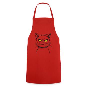 Nasty naughty fresh cartoon cat - Cooking Apron - red - Front - AI Model Male 185 dark (185cm)