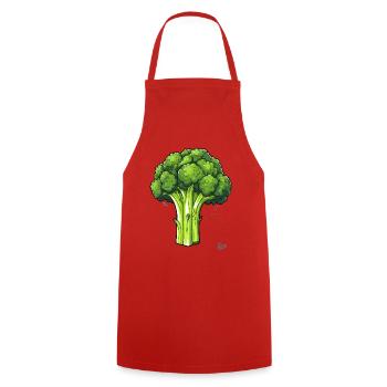 The big, bad broccoli - Cooking Apron - red - Front - AI Model Male 185 dark (185cm)