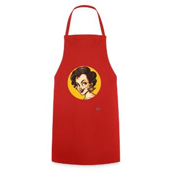 La douce beauté : une femme de dessin animé rétro avec une touche d’originalité - Tablier de cuisine - rouge - Devant - AI Model Male 185 dark (185cm)