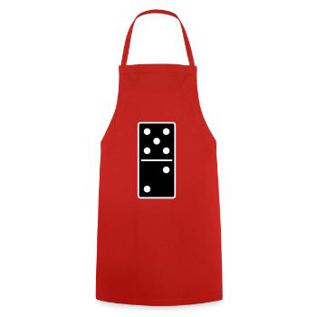 DOMINO STONE 5:2 - VARIABLE COLOR - VECTOR DESIGN! - Kochschürze - Rot - Vorne - AI Model Male 185 dark (185cm)