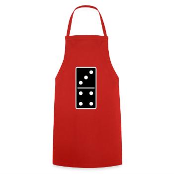 DOMINO STONE 3:4 - VARIABLE COLOR - VECTOR DESIGN! - Kochschürze - Rot - Vorne - AI Model Male 185 dark (185cm)