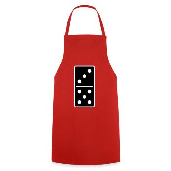 DOMINO STONE 3:5 - VARIABLE COLOR - VECTOR DESIGN! - Kochschürze - Rot - Vorne - AI Model Male 185 dark (185cm)