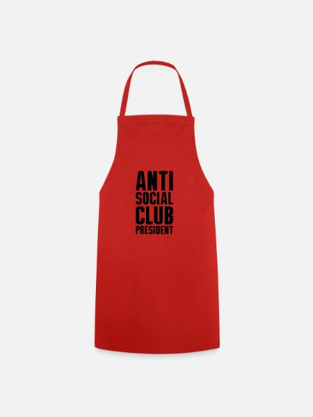 Anti social club president - Cooking Apron - red