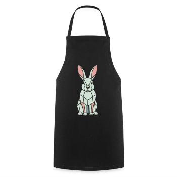 Geometric Bunny Low Poly Modern - Cooking Apron - black - Front - AI Model Male 185 dark (185cm)