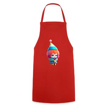 Anime Fille Manga Poupée Carnaval Clown - Tablier de cuisine - rouge - Devant - AI Model Male 185 dark (185cm)