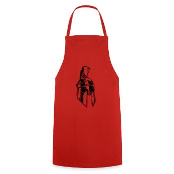 sparta helm - Kochschürze - Rot - Vorne - AI Model Male 185 dark (185cm)