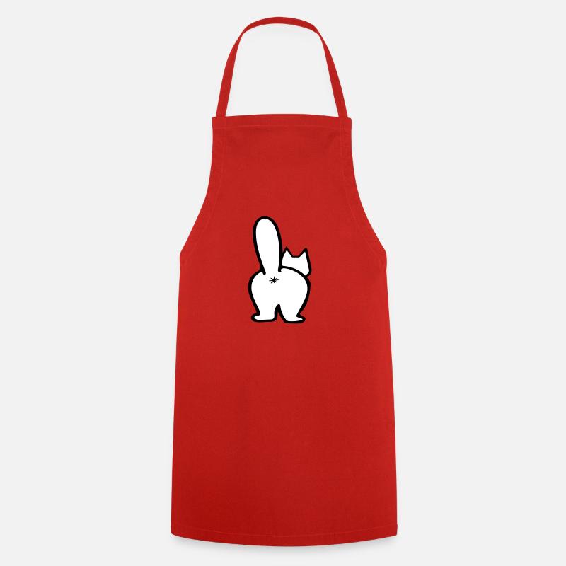 Chat par derrière. Sélection de couleurs libre - Tablier de cuisine - rouge