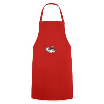 Zora the zebra in the hospital room - Cooking Apron - red - Front - AI Model Male 185 dark (185cm)
