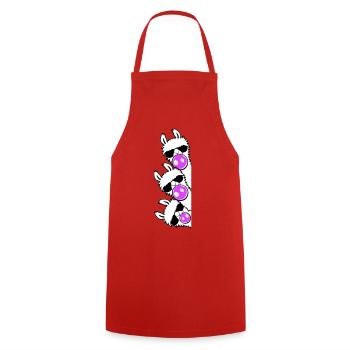 3 Llama Gum Bubbles Page Team Stacked Friends - Cooking Apron - red - Front - AI Model Male 185 dark (185cm)