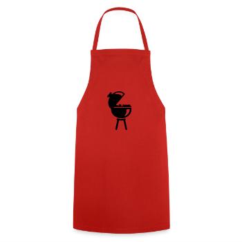 Grill - Cooking Apron - red - Front - AI Model Male 185 dark (185cm)