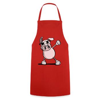 Frais Dab Danse Wutz - tamponnant porc - Tendance - Tablier de cuisine - rouge - Devant - AI Model Male 185 dark (185cm)