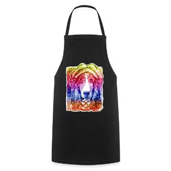 Dame de chien avec capot (arc-en-ciel) - Tablier de cuisine - noir - Devant - AI Model Male 185 dark (185cm)
