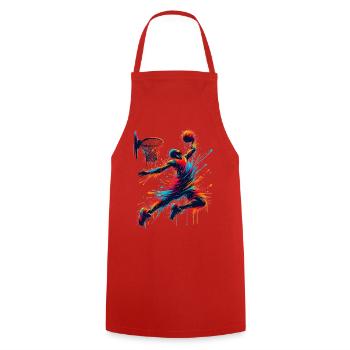 Explosion de Couleurs Basket - T-shirt Artistique - Tablier de cuisine - rouge - Devant - AI Model Male 185 dark (185cm)