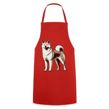 Akita - Cooking Apron - red - Front - AI Model Male 185 dark (185cm)