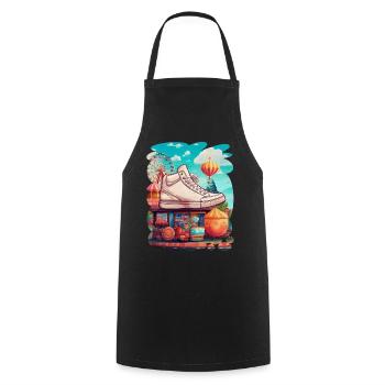 Colorful creation funfair, games, candy - Cooking Apron - black - Front - AI Model Male 185 dark (185cm)