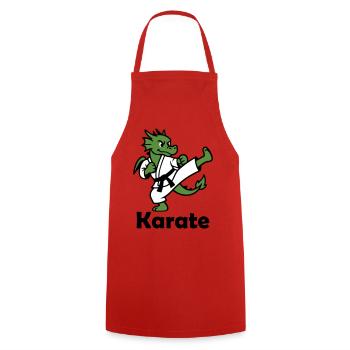 Karate Drache - Kochschürze - Rot - Vorne - AI Model Male 185 dark (185cm)