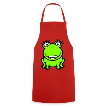 Frog Girl Eyelashes Pretty Woman Female Girl - Cooking Apron - red - Front - AI Model Male 185 dark (185cm)