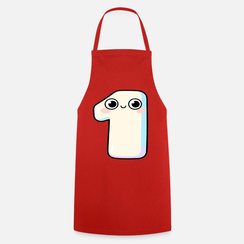Number One Kawaii Pastel - Cooking Apron - red