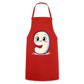 Numéro 9 Pastel souriant - Tablier de cuisine - rouge - Devant - AI Model Male 185 dark (185cm)