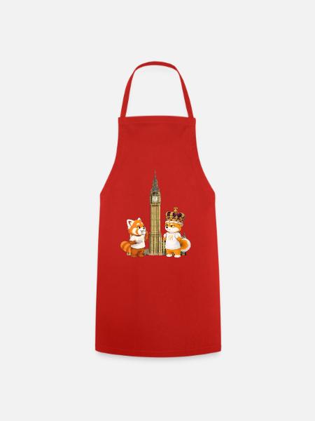 Lazy & Grumpy in London - Cooking Apron - red