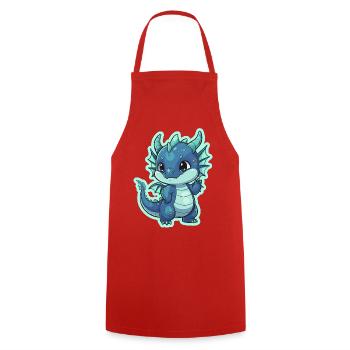 Little Dragon Dream - Cooking Apron - red - Front - AI Model Male 185 dark (185cm)
