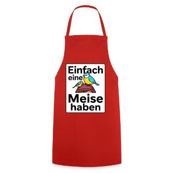 Habe eine Meise Ornithologe - Kochschürze - Rot - Vorne - AI Model Male 185 dark (185cm)