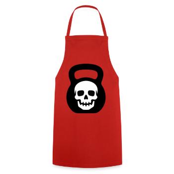Totenkopf Kettlebell Logo - Kochschürze - Rot - Vorne - AI Model Male 185 dark (185cm)