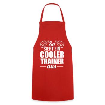 Fußballtrainer Spruch Bester Trainer Fußballcoach - Kochschürze - Rot - Vorne - AI Model Male 185 dark (185cm)