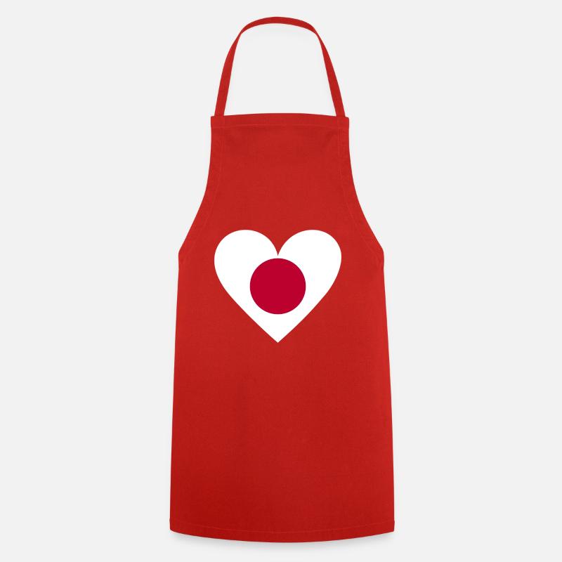 Japan Heart - Cooking Apron - red