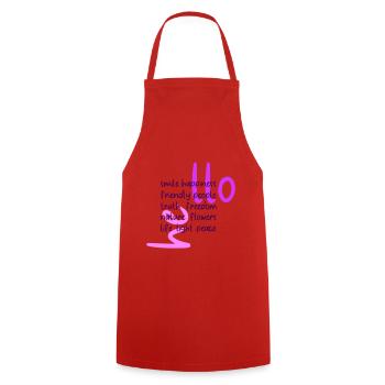 "He llo" Hello Shirts & Accessiores | Colorful/Pink - Cooking Apron - red - Front - AI Model Male 185 dark (185cm)