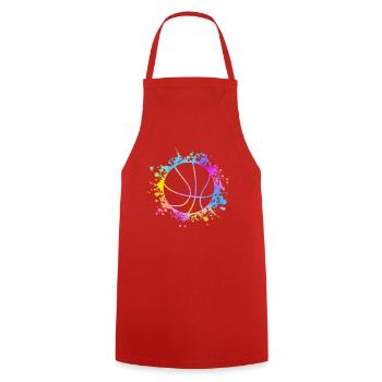 Basketball Colorful Splashes - Cooking Apron - red - Front - AI Model Male 185 dark (185cm)