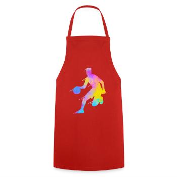 Basketball Colorful Splashes - Cooking Apron - red - Front - AI Model Male 185 dark (185cm)
