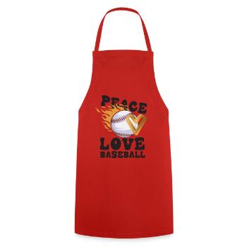 Les filles de la paix aiment le baseball - Tablier de cuisine - rouge - Devant - AI Model Male 185 dark (185cm)