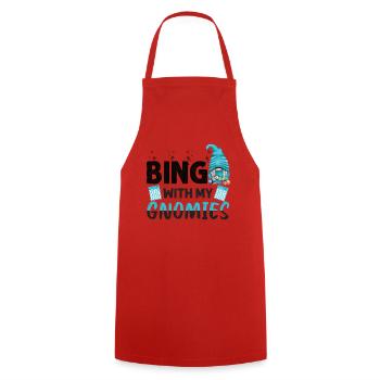 Bingo with my gnomies Funny Bingo - Cooking Apron - red - Front - AI Model Male 185 dark (185cm)