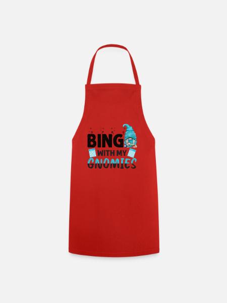 Bingo avec mes gnomies Bingo drôle - Tablier de cuisine - rouge