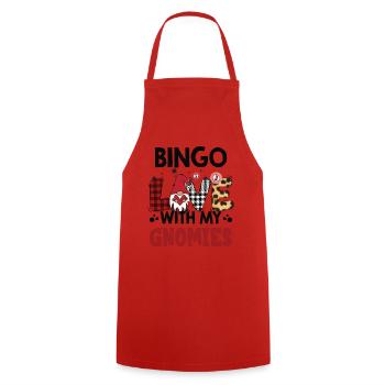 Bingo Liebe Mit Meinen Gnomies Buffalo Plaid Bingo - Kochschürze - Rot - Vorne - AI Model Male 185 dark (185cm)