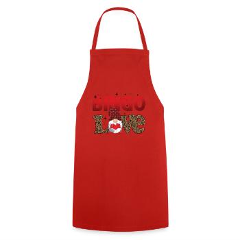 Bingo Love Leo Pattern Women Men Bingo - Kochschürze - Rot - Vorne - AI Model Male 185 dark (185cm)