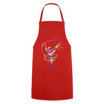 Gymnast with band Rhythmic gymnastics - Cooking Apron - red - Front - AI Model Male 185 dark (185cm)