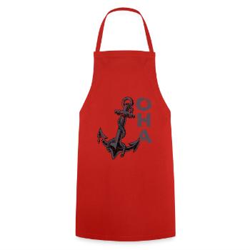 Oha Anker North German Panic Attack - Cooking Apron - red - Front - AI Model Male 185 dark (185cm)