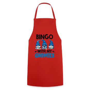 Bingo with my gnomies Funny Bingo - Cooking Apron - red - Front - AI Model Male 185 dark (185cm)