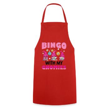 Bingo avec mes gnomies Bingo drôle - Tablier de cuisine - rouge - Devant - AI Model Male 185 dark (185cm)