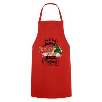 I'll Be Gnome For Christmas Weihnachtsgnom - Cooking Apron - red - Front - AI Model Male 185 dark (185cm)