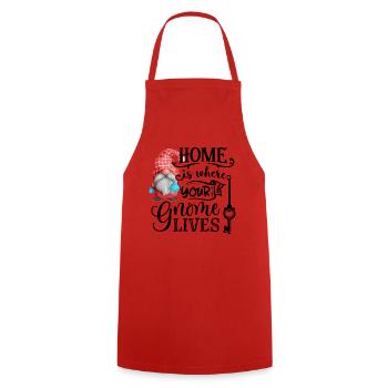 Home Is Where Your Gnome Lives Weihnachtsgnom - Cooking Apron - red - Front - AI Model Male 185 dark (185cm)