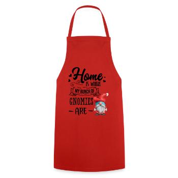 Home Is Where My Gnomies Are Christmas Gnome - Cooking Apron - red - Front - AI Model Male 185 dark (185cm)