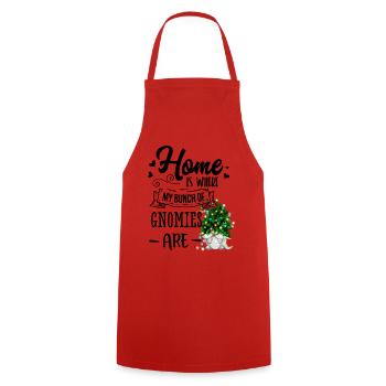 Home Is Where My Gnomies Are Christmas Gnome - Cooking Apron - red - Front - AI Model Male 185 dark (185cm)