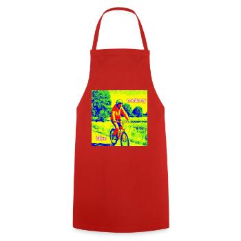 Cyclist riding in the countryside - Cooking Apron - red - Front - AI Model Male 185 dark (185cm)