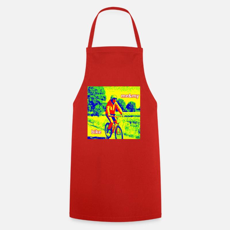Cycliste à la campagne - Tablier de cuisine - rouge