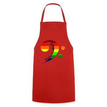 Bassschlüssel Regenbogenfarbe Regenbogenfahne - Kochschürze - Rot - Vorne - AI Model Male 185 dark (185cm)